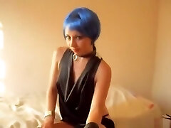 Blue haired emo nymph has oral and missionary sex and sips coffee with man-cream Blue haired emo nymph has oral and missionary sex and sips coffee with man-cream