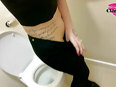 Classy recording Herself pee in public toilets