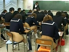Public sex with red-hot Asian schoolgirls during an exam