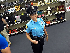 Beautiful and monstrous tits police officer gets porked in Shawns office