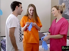 Intern nurse Chloe Temple and her best Gf study stepbrother's cock