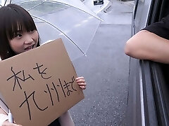 Asian schoolgirl, Mikoto Mochida is sucking a stranger's