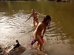asia zo and andrea sky- public water strip game