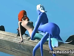 3d cartoon ariel scopata sott'acqua da ursula