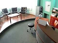 Sexy patient fucked in waiting room in faux hospital