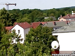 German chubby mature Milf attempt Public Sex on Roof