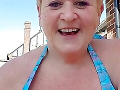 Garden boob teasing Garden boob teasing