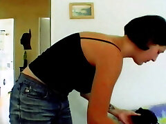 Round ass German doll preforming her skills on a hard man-meat Round ass German doll preforming her skills on a hard man-meat