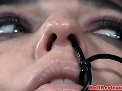 Pierced bdsm sub caned by maledom while bound