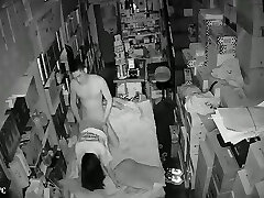 Camera monitoring candid photos of convenient small shops, couple hook-up life in bed