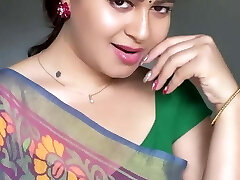 sexy indiano zia sexy verde saree