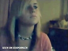 Cute blonde on webcam