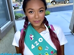 Little Squirtles – Tiny Slutty Girl Scout Sells Cookies By Gargling and Fucking Her Neighbor - 1080p
