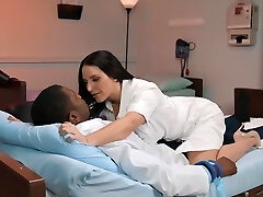 Interracial fucking in the hospital with busty nurse Angela Milky