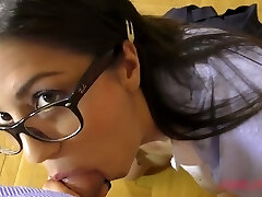 Pretty nice Julia De Lucia doesn't take off her uniform while giving feetjob Pretty nice Julia De Lucia doesn't take off her uniform while giving feetjob