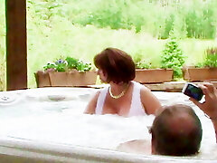 in the hot tub with hubby's friend