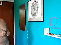 Indian nudist painting Indian pattern - Mandala. Relax music. Naked art workshop. Gig 6