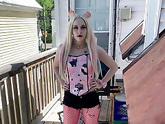 Emo Woman Showing Her Outfit Emo Woman Showing Her Outfit