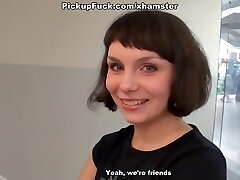 Charming damsel does blowjob in the toilet