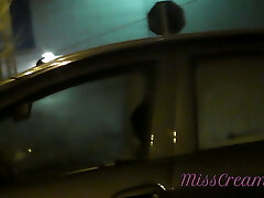 Sharing my slut wife with stranger in truck in front of voyeurs