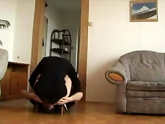 Towheaded MILF face farts her husband in black panties Towheaded MILF face farts her husband in black panties