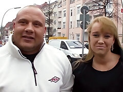 German Street Audition - Real Couple Tries Porn