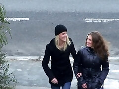 Teens model lingerie then have a threesome with an old fellow