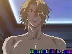 Muscled anime twinks hardcore fucked on bed