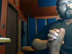 Huge unshaved bear jerking a big cock in the chat Huge unshaved bear jerking a big cock in the chat