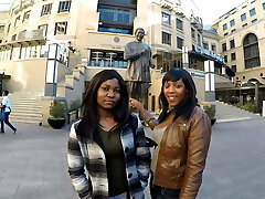 Insatiable Kenyan friends random lesbo hook up make their black pussies clap