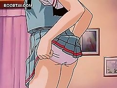 Ash-blonde hentai girl-girl making out with a cute girl