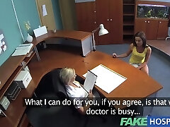 FakeHospital Naughty nurse tests potentially preggo patients sensitivity levels with her talented tongue