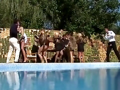 Frisky Lesbians Fingering And Fisting One One More At Party