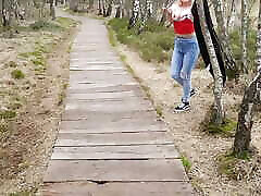 Risky rima mustafa arab In The Woods With Blonde Babe! REAL OUTDOOR! Litclit69