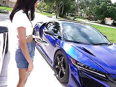 Tight Pussy Petite Asian Slut Loses Street Race And Gets a legging public Cock