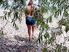 Beby Spanked Outside Into Submission On A Rock In Tight Jeans Shorts..waiting For Cock Dripping Wet Through Her xnxxx work com 6 Min