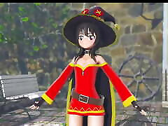 Megumin - Sexy Dance Gradual Undressing 3D HENTAI