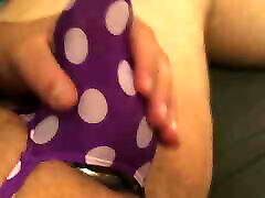 Purple Polkadot Thong Bulge Play