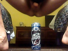 25oz Beer can anal insertion squirting