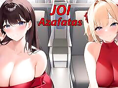 Spanish JOI hentai on a plane with the air hostess.