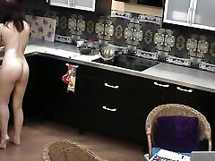 My naughty blake mail sex making dinner naked in the kitchen
