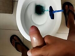 Cum in toilet