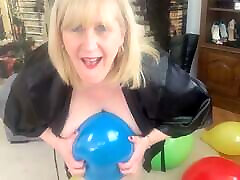 Balloon Fetish. harsh anal punishment Tit Mature Balloon blowing and Popping