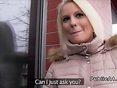 Fake Euro Agent Bangs one girl three boys kompoz In Public For Cash