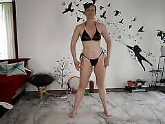 Aurora Willows Working out in black brutal duck pussy gift from a fan