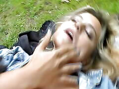 Cute amateur pay debt blonde gets double penetrated outdoors