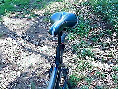 Riding a bike with my cock flashing in a sekrit sex dare