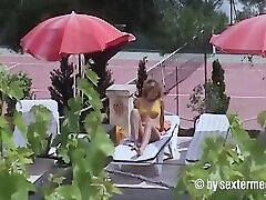 Mature Blonde Secretly Filmed In The Garden
