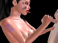 انیمیشن 3d انجمن تصویری از یک هندی زیبا, سکس با یک مرد ژاپنی