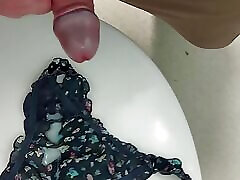 Cumming on guys wifes panties in public toilet